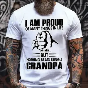 I Am Proud Of Many Things In Life But Nothing Beats Being A Grandpa Hand Graphic Print Men's Shirt, Gifts For Father's Day, Sarcastic Grandpa Shirt