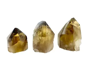 New Moon Beginnings Citrine Stone Point - Natural Color with Unique Shape and Texture