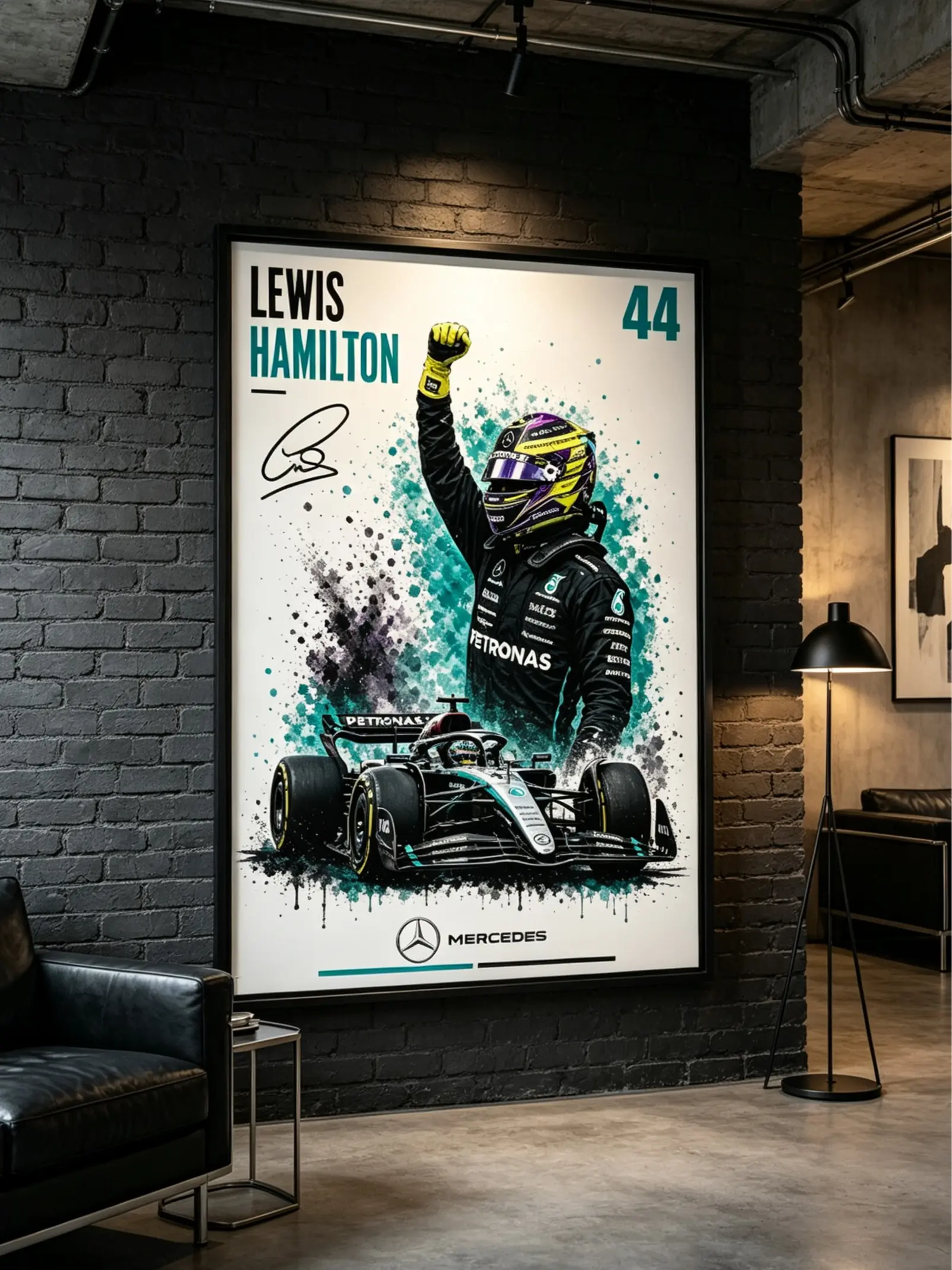 F1 Driver Splash Art Vertical Canvas Poster