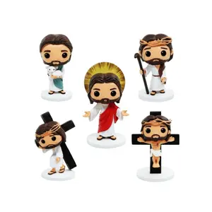 5-Piece Christian Jesus-Shaped Resurrection Art Sculptures, Handmade Resin Figurines, High-Quality Devotional Gifts for Bible Study, Home Decor, Easter Christmas Religious Ornaments, Devotional Gift