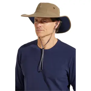 Leo Shapeable Wide Brim Hat | Khaki/Navy