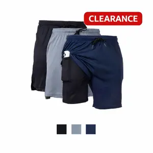 Men's 2 in 1 Running Shorts with Compression Liner 7 Inch Active Training Lightweight Quick-Dry Gym Athletic Workout Shorts with Liner Phone Pocket [Clearance]