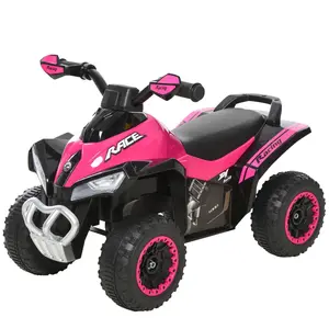 NO Power Kids Ride On Push Car, Ride Racer, Foot-to-floor Sliding Car, Walking ATV Toy with Music, Lights, for 1.5-3 Years Old, Pink