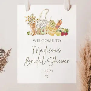 Farmers Market Welcome Sign Template Bridal Shower She's Off the Market  Decor Printable Templett 