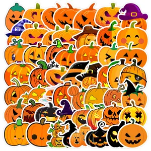 50pcs Halloween Pumpkin Stickers for Scrapbooking, Journals, Laptops, Water Bottles, Cars, Positive Message Gifts