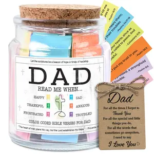 NewEleven Dad Encouragement Jar – Color Coded Bible Verse Cards & Inspirational Messages, Meaningful Christian Gift for Dad, Perfect for Christmas