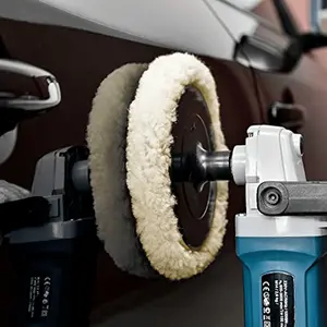 Wool Hook & Loop Grip Buffing Pad For Compound Cutting & Polishing For Automotive, Marine And Epoxies Car Polisher Tool