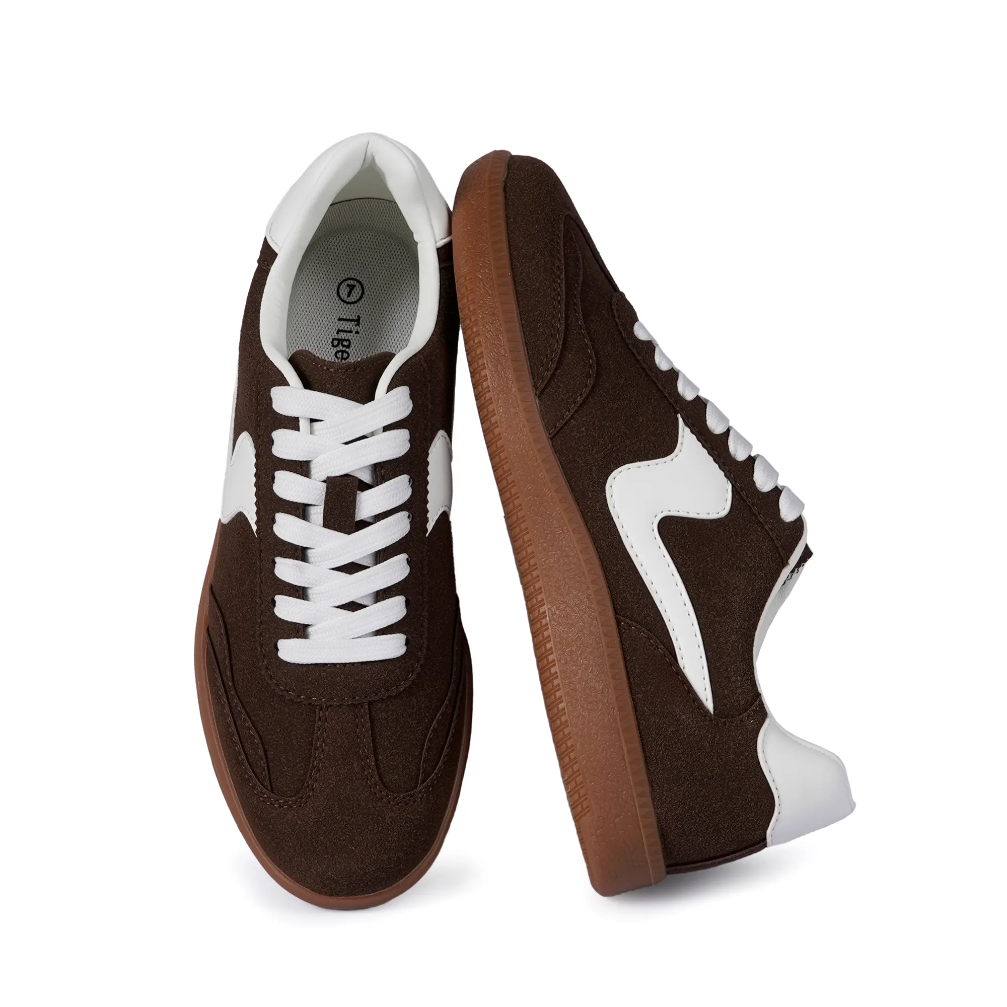 [Tigeridea] Women's Business Casual Sneaker Trainer - Classic Low Top, Comfortable Lace-Up/Slip-On, Casual Sporty Trainers with Sporty Chic Style
