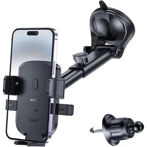 Phone Holder,  Suction  Dashboard Windshield Air Vent Cellphone Mount Cradle, Adjustable Hands Free Automotive Smartphone Stand Accessories, Universal Fit (Black1)