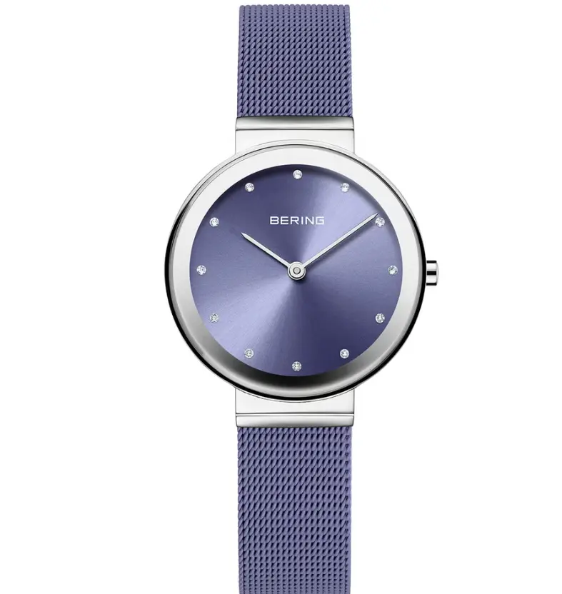 Bering SWAROVSKI Women's Watch Classic 10131-909 Lavender Dial Mesh Stainless Steel