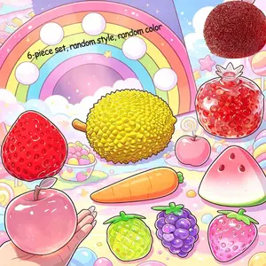 6-Piece Slow Rebound Stress Relief Squishy Set, Soft and Sticky Texture, Random Colors, Ideal for Home, School, Parties, Small Gifts