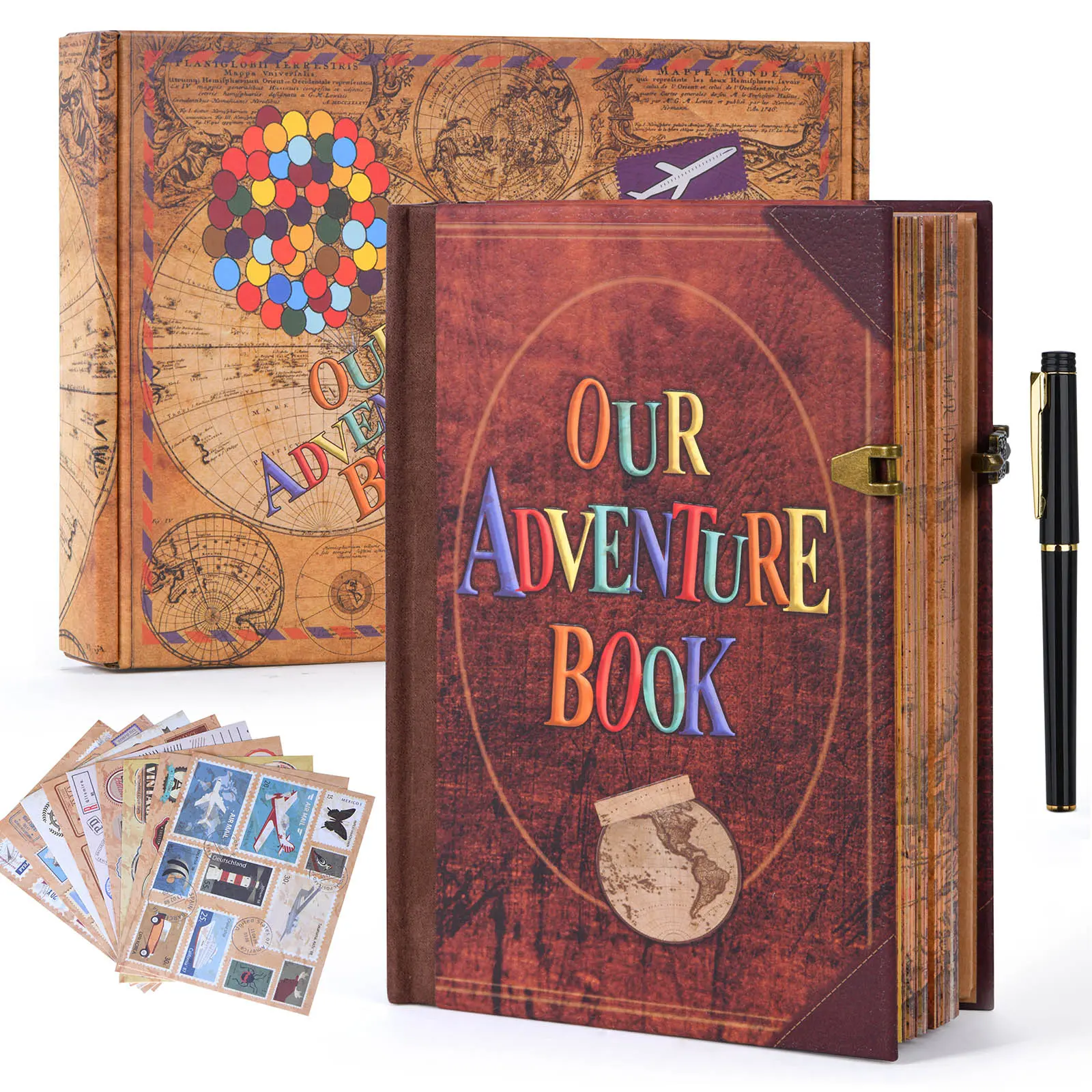 Leather Diary Travel Writing Notebook, Leather Notebook With Retro Hard Cover With 3d Embossed Letters-very Suitable for DIY, Creative or Writing Notes
