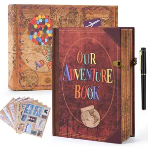 Leather Diary Travel Writing Notebook, Leather Notebook With Retro Hard Cover With 3d Embossed Letters-very Suitable for DIY, Creative or Writing Notes