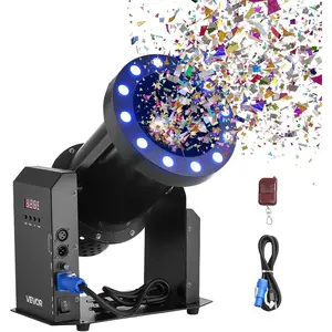VEVOR Electric Confetti Machine with LED Lights, 1500W Powerful Output Confetti Cannon Launcher, DMX512, Manual Remote Control, Portable Confe-tti Shooter for Wedding Christmas Event Show StageVEVOR Super Brand Day
