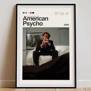 American Psycho Poster, American Psycho Print, Movie Poster, Film Poster, Movie Art, Minimalist Movie, UnNo Framed Artistic Decor Decoration