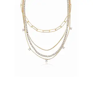 Mixed Chain Crystal Necklace Set