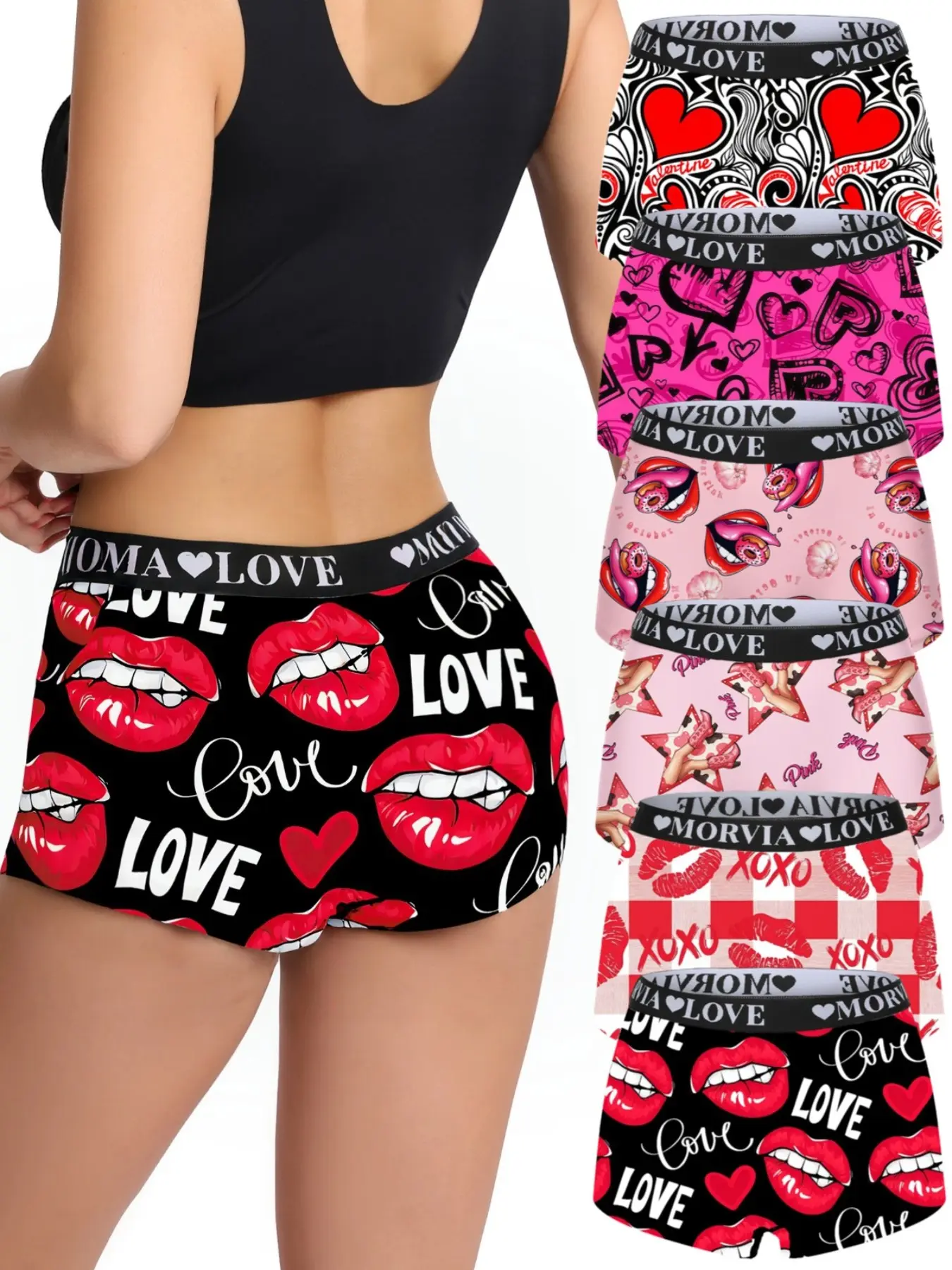 6-Pack Women's Boxer Briefs | Stretchy Waist, Elastic Waist Underwear, Full Coverage All-Day Comfort, Stretchy Panties