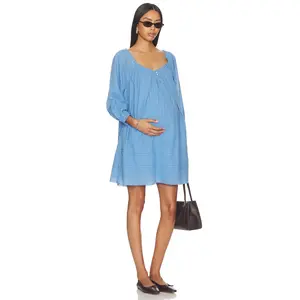 HATCH The Lottie Secret Nursing Dress in Blue Plaid