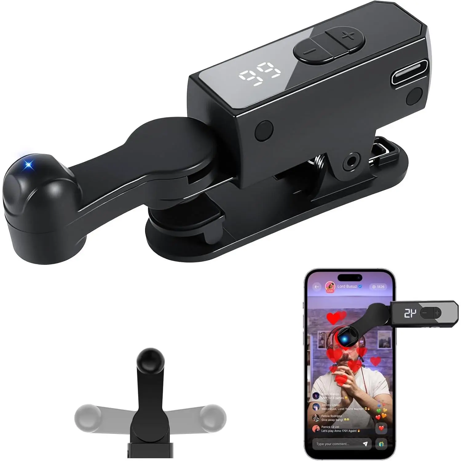 Rechargeable Auto Clicker for  Android,  Screen Tappers for , Portable Phone Tapper for Smartphone, Live Broadcasts Likes, Streaming Device