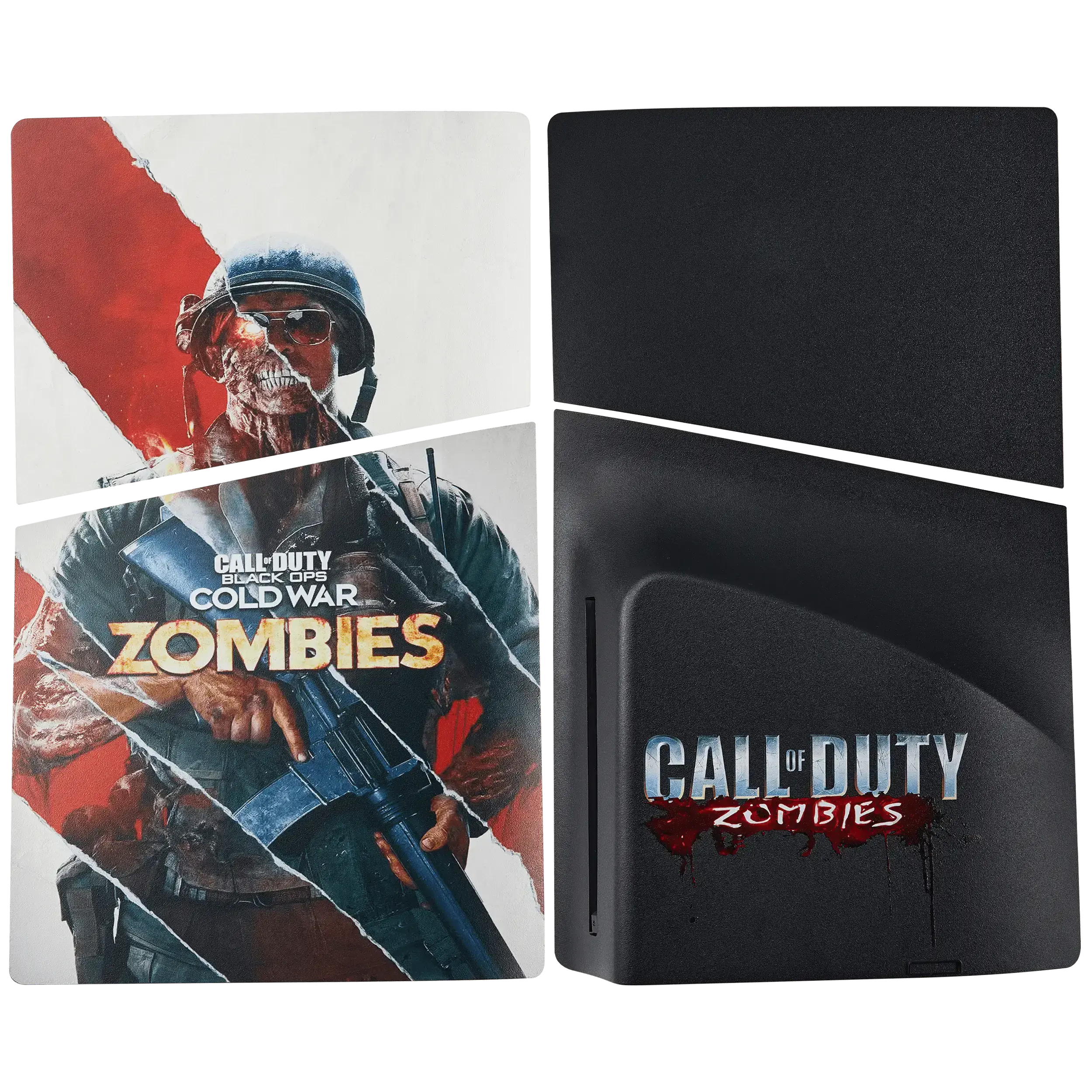 PS5 Slim Disc Edition Faceplate Cover - Top & Bottom, Call of Duty: Black Ops Cold War Zombies Themed Console Accessory