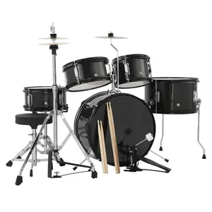 Garvee 5-Piece Junior Drum Set Kit with Dual Tom-Toms, Floor Tom, Snare, Bass Drum, Hi-Hat, Cymbal, Pedal, Drumsticks, and Seat – Complete Percussion Set for Beginners