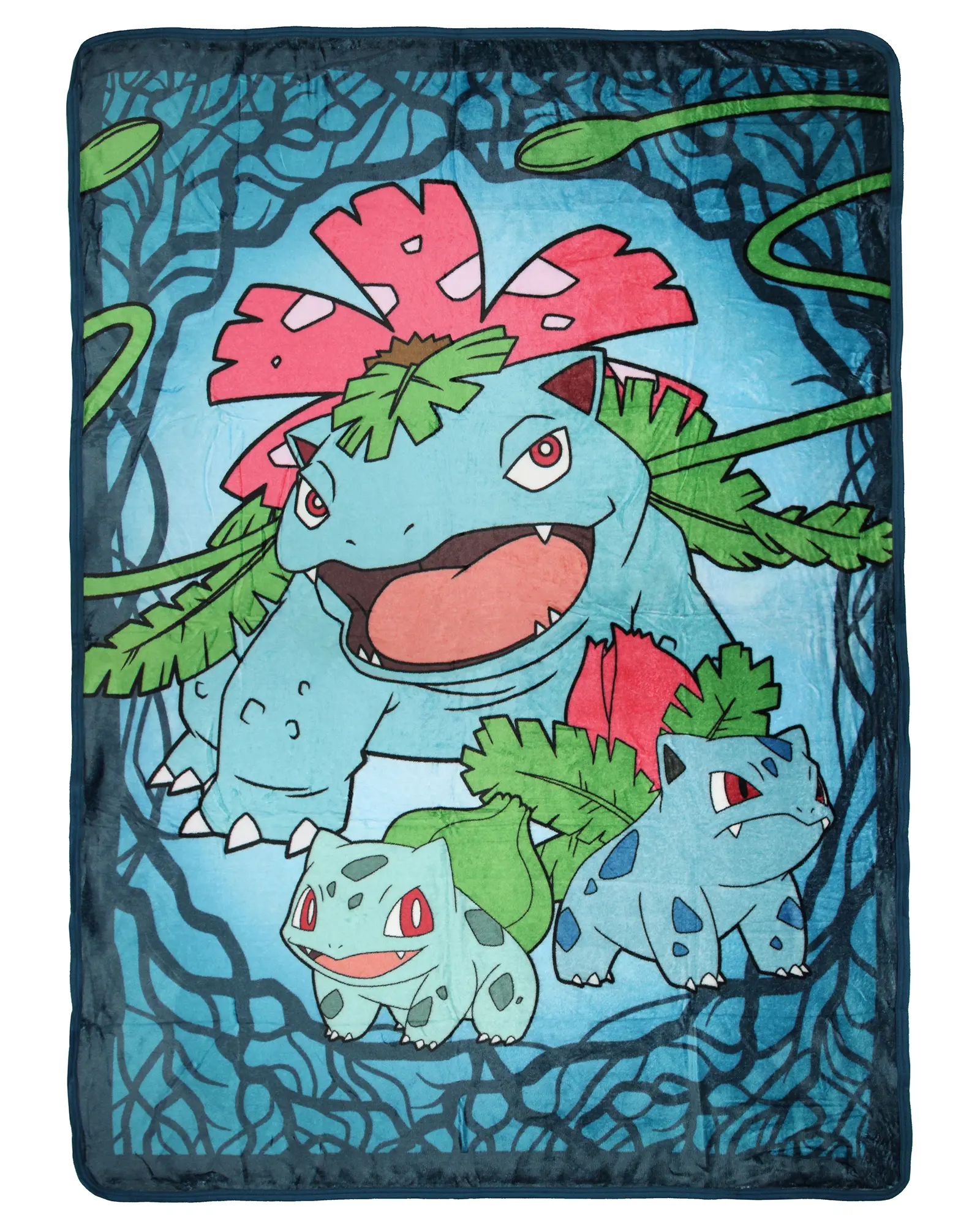 Pokemon Bulbasaur Evolutions Ivysaur Venusaur Throw Blanket - 46" x 60" Cozy Soft Fleece Throw Blanket for Bed Couch