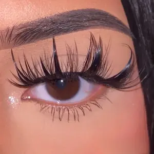 Baddie Alert Strip Lashes - Long, Straight Lashes for Makeup Application, Ideal for Cosmetic Use - Blush