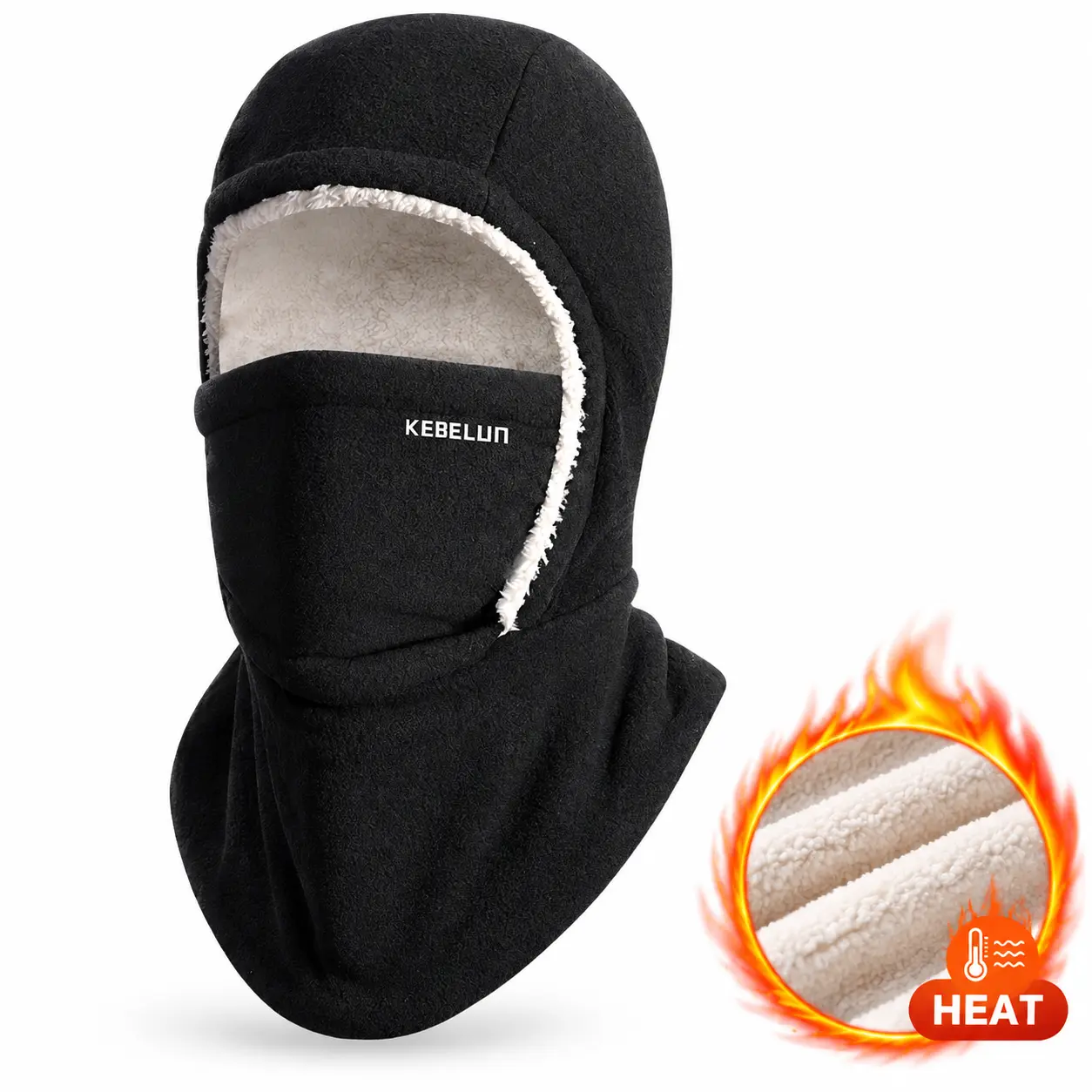 Winter warm two-use hat and face mask – windproof, thick fleece lining, suitable for cycling, running, and skiing, machine washable; fashionable accessory, unisex design with plush lining for winter outdoor sports. Adult windproof, heat-retaining fleece f