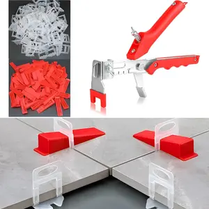Tile Leveling System Kit, 600pcs Tile Leveler Spacers Clips+150pcs Reusable Wedges+1pc Tile Pliers for Wall/Tile Adjustment, Leveling Tile System for Tile(Red, 1/16"-1.5mm)