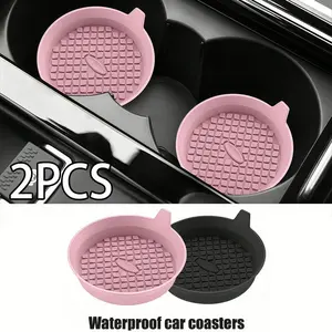 Universal Car Silicone Cup Mat, Embedded Car Cup Holder Non-Slip Pad, Vehicle Water Cup Seat Shockproof Insulation Interior Accessory