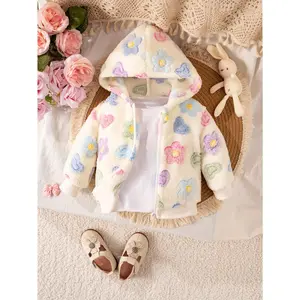 Adorable Girls' Jackets, Thick 100% Polyester Baby Girls Floral Coat