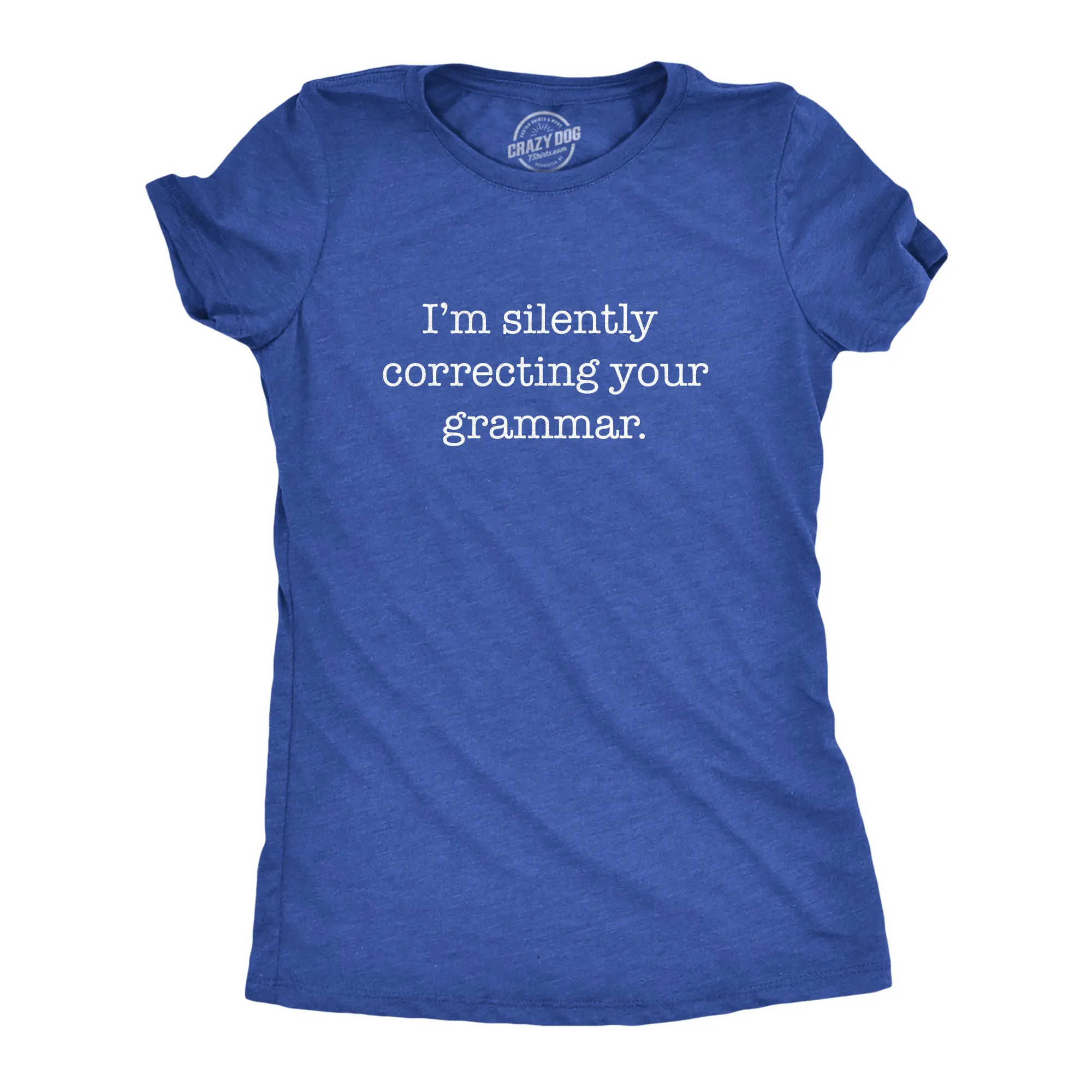 Womens Silently Correcting Your Grammar Funny T Shirt Nerdy Sarcastic Novelty Tee Funny Womens T Shirts Cute Vintage Fashion Casual Ladies T-Shirt Gift Sarcastic Tops for Women Funny Nerd Top Women's Novelty