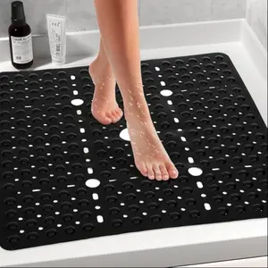 Large Square PVC Non-Slip Mat 27x27 Inch, Multi-Scene Use Bath Safety Pad, Bathroom Anti-Skid Rug, Home Hotel Universal Fit
