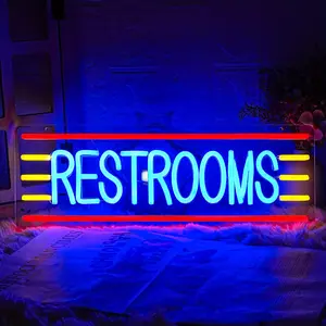 Restroom Neon Sign for Business Toilet Neon Light Bathroom LED colorful for Home Bar Shop Hotel Shop Mall Supermarket Decoration