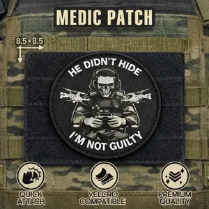 Tactical Blood Type Linear Arm Patch He Has No Hidden Stitched Badge for Outdoor Bags Clothing Vests Tactical Gear Classic Logo Patch