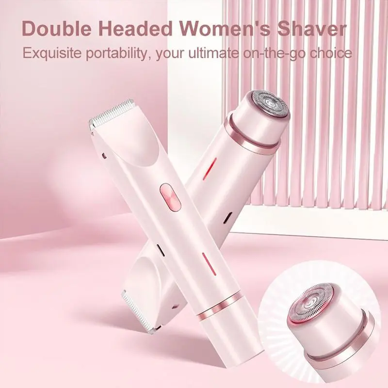 Electric Bikini Trimmer for Women, Rechargeable 2 in 1 Body & Facial Hair Removal, Waterproof Wet & Dry Use Trimmer for Women