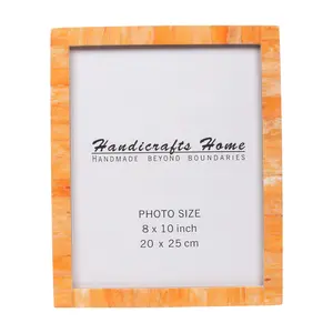 Handicrafts Home Decorative Picture Frame Wooden Photo Frame and Collage (Orange, 8x10)
