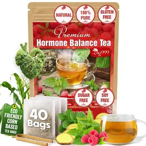 TOG999 Red Raspberry Leaf & Spearmint Herbal Tea Bags, Caffeine-Free Wellness Herbal Tea, Sugar-Free, Vegan Friendly Natural Blend, 40 Count Tea Bags