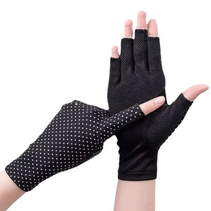 UV Protection Sun Gloves for Women, Non-Slip Fingerless Design, Breathable Lightweight Sunscreen Gloves, Perfect for Summer Driving, Outdoor Activities, Beach & Daily Use