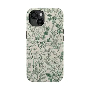 Sage Green Flower Case Cute Trendy Wildflower Slim Phone Case