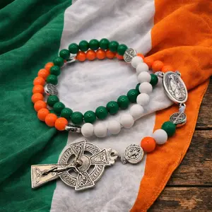 St. Patrick Irish Stretchy Rosary Bracelet (Homemade and Made-to-order)