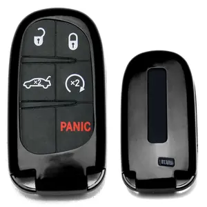 iJDMTOY Exact Fit Glossy Metallic Black Smart Key Fob Shell Cover For Charger Challenger Dart Durango Journey, Grand Cherokee Renegade, 200 300, etc