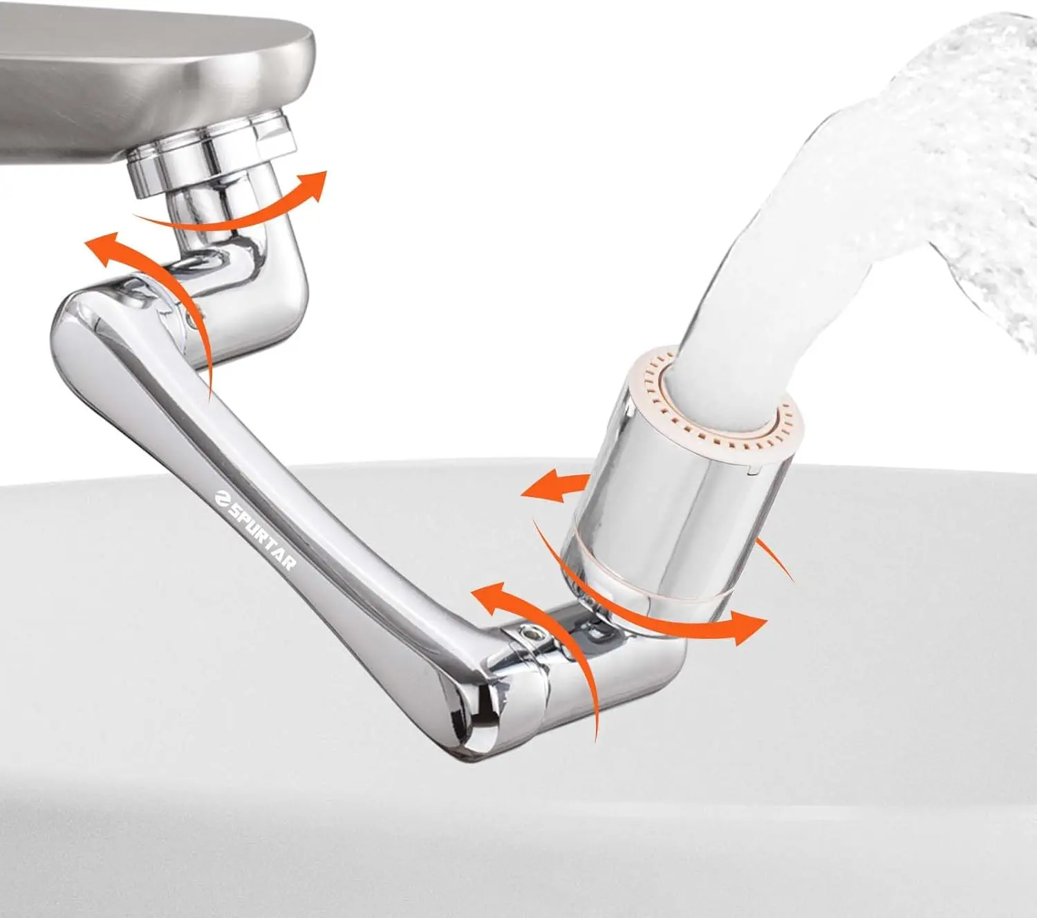 1440° Swivel Sink Faucet Aerator Extension, 2-Mode Sprayer Rotatable Tap Attachment with Filter, Replacement for G 1/2", 55/64", 15/16" Kitchen & Bathroom Fixtures