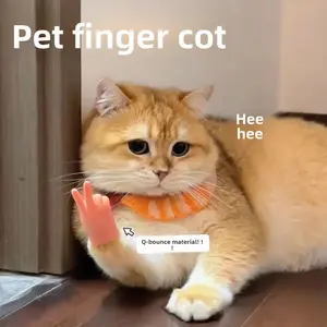Interactive Cat Teaser Glove with Plain EVA Plastic Wiggly Finger-Shape Fingers - Fun Hand Toy for Play & Bonding with Kittens, Pet Accessory