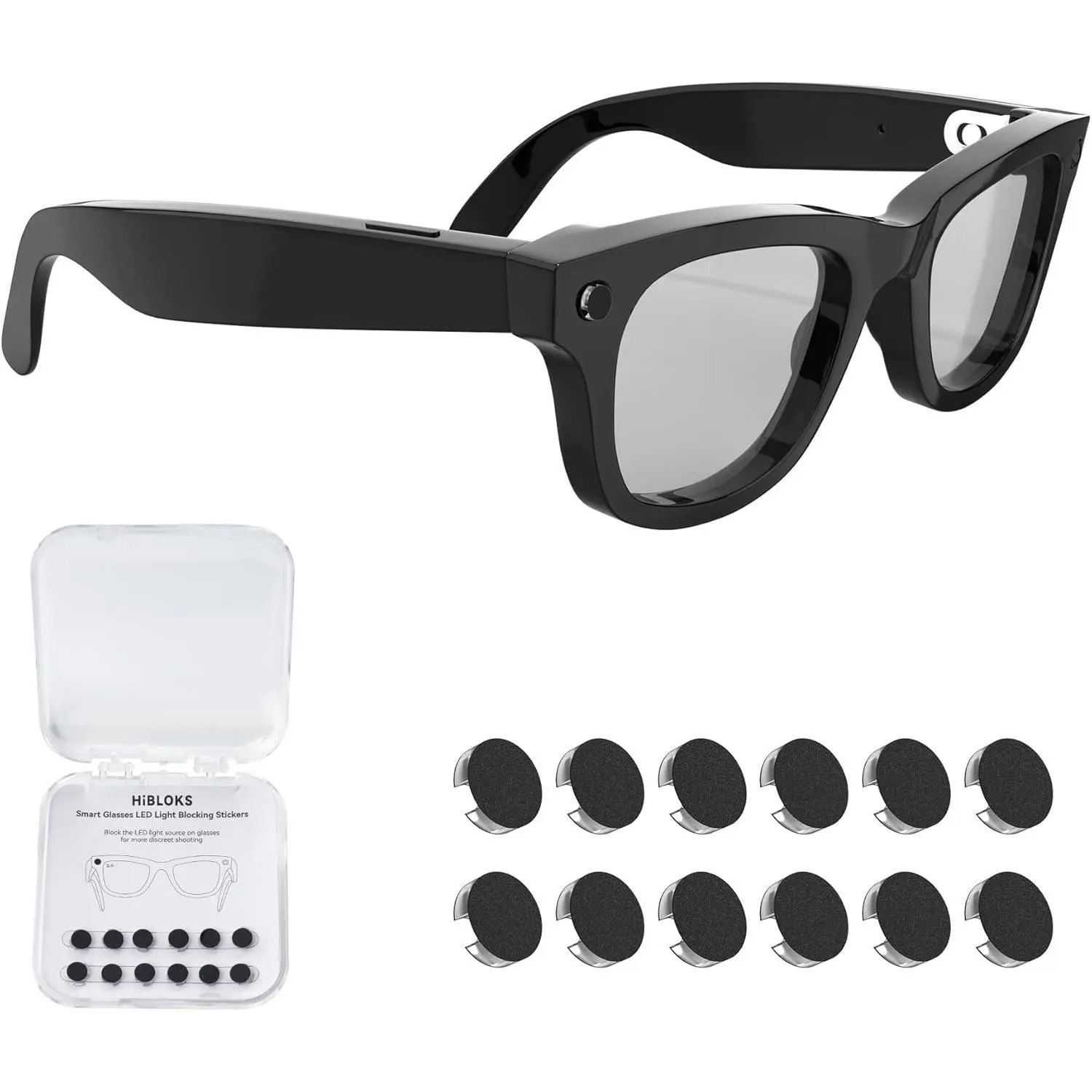 LED Light Blocking Stickers Compatible with Ray-Ban Meta Wayfarer/Skyler/Headliner Smart Glasses Accessories, Low-Tack Restickable Blackout LED Light Covers Sticker Wearable Vr