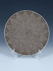 Hand Made Acoma Pueblo Fine Line Pottery Plate