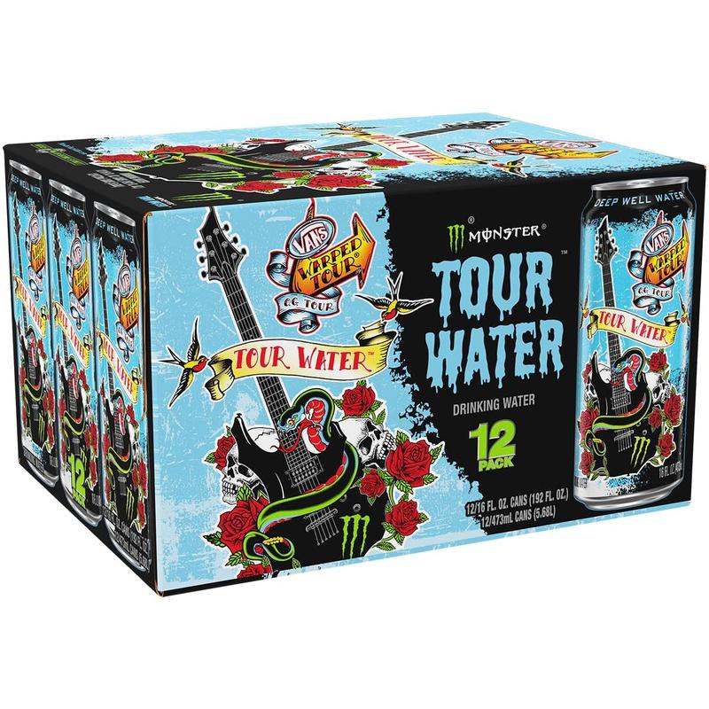 Monster Tour Water by Monster Energy, Deep Well Water, 16oz (Pack of 12)