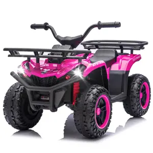 24V 80W*2 Electronic Kids Ride On ATV W/Off-Road Vehicle,Anti-Slip Tires,Crash Bars,Front and rear Storage Racks,Power display,LED Headlights&Bluetooth,High-power System for Kids,Recommend age:3-5 non-slip eva wheel slow start Electric Ride-On Truck with
