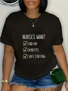 100% Cotton Fair Pay Benefits Safe Staffing New York Nurse Strike T-Shirt