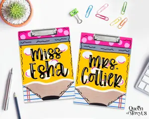 Personalized Teacher Clipboard – Custom Acrylic Clipboard with Name - Teacher Appreciation Gifts - Back to School Teacher Gift - Pencil Design